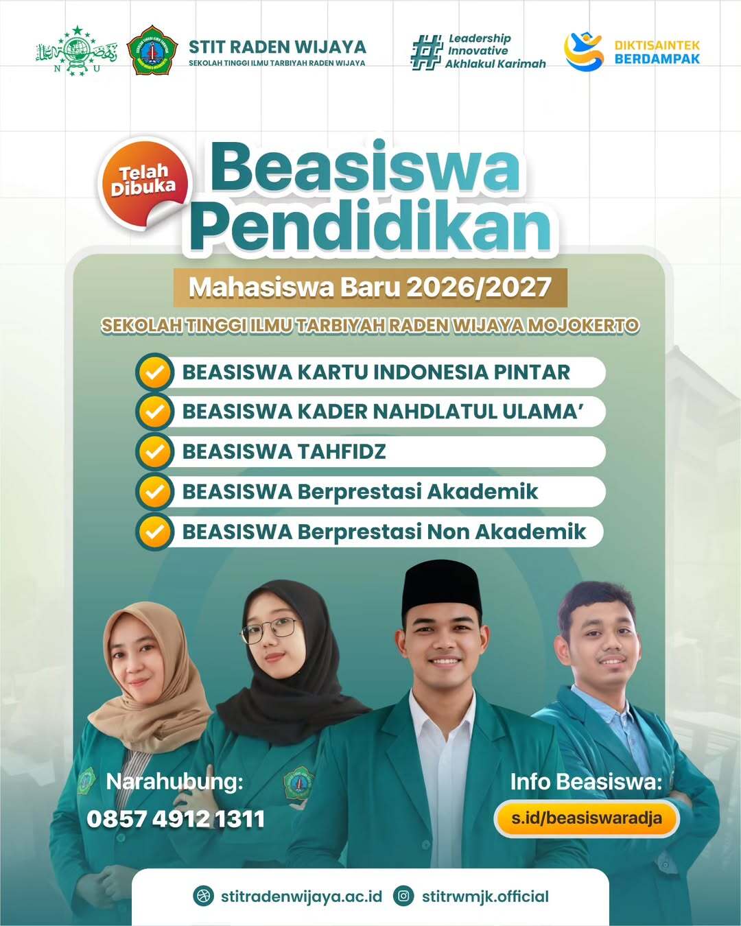 KULIAH JALUR BEASISWA BISA BANGET ! 🌟STIT Raden Wijaya Mojokerto kembali membuka peluang Beasi